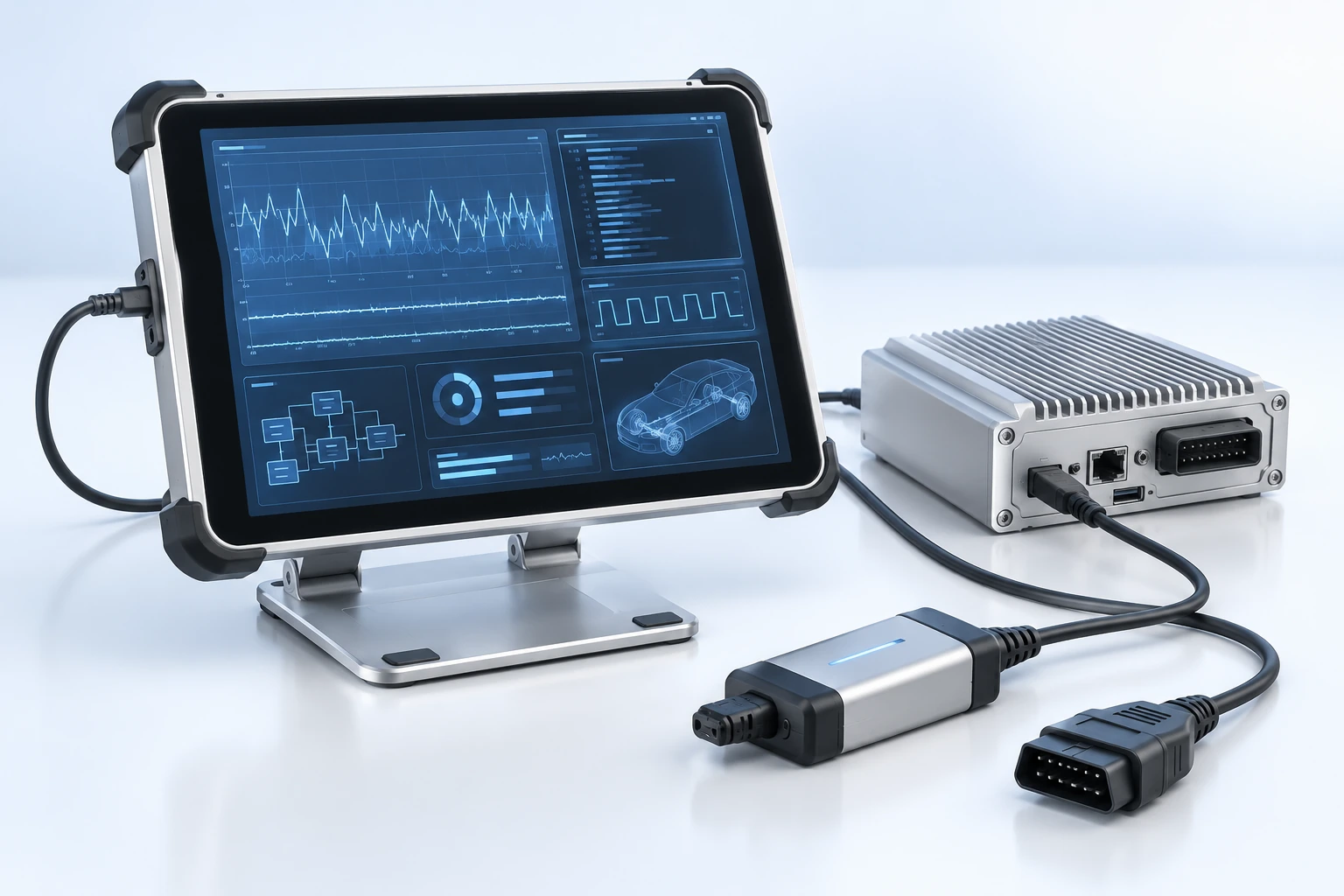 Illustrative diagnostic workstation connected to an embedded controller